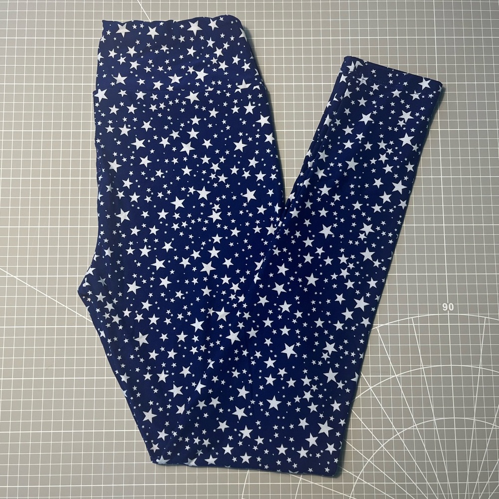 LuLaRoe Blue and White Starry Leggings